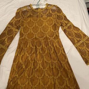 Yellow mustard long sleeve Lacey dress